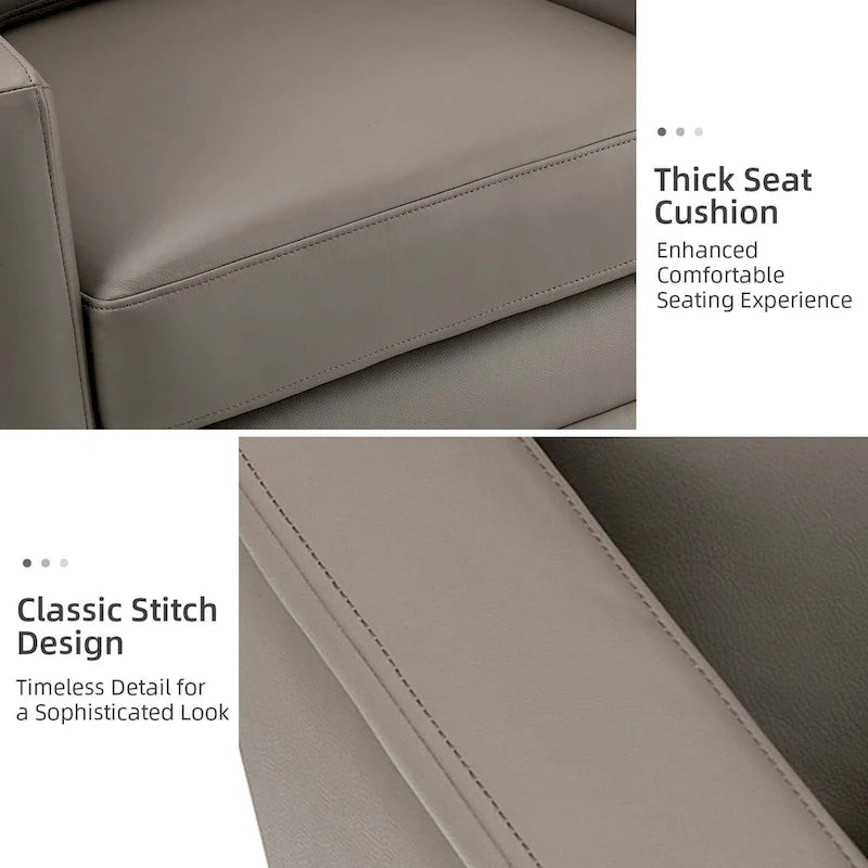 Fauteuil pivotant rétro en cuir véritable avec accoudoirs - Camel / Bleu marine / Chocolat / Turquoise / Marron / Noir / Gris / Sauge / Bordeaux / Beige - Utilisation individuelle