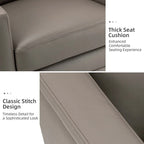 Fauteuil pivotant rétro en cuir véritable avec accoudoirs - Camel / Bleu marine / Chocolat / Turquoise / Marron / Noir / Gris / Sauge / Bordeaux / Beige - Utilisation individuelle
