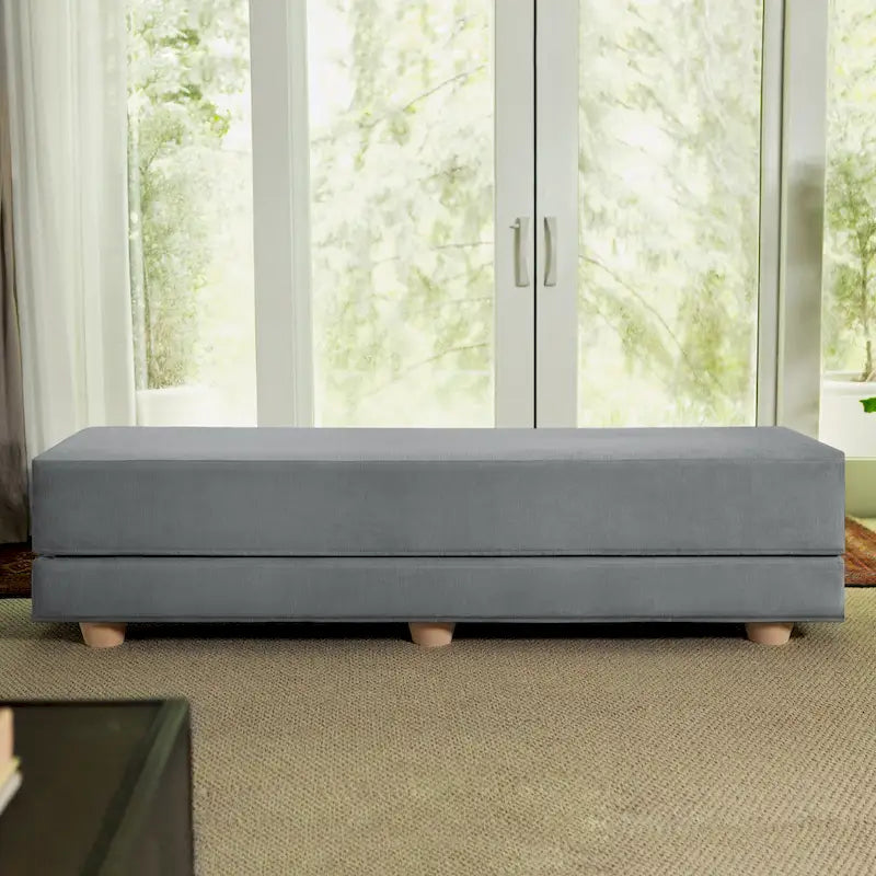 Banc convertible et lit jumeau en micro-velours Pinot / Camel / Café / Glace / Ivoire / Pâte de Beurre / Indigo - Usage unique