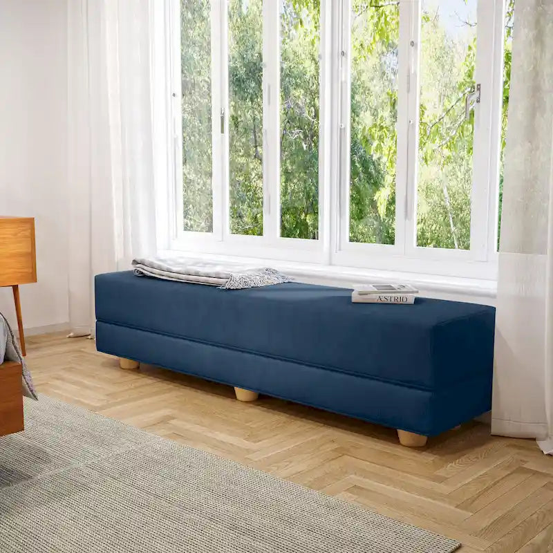 Banc convertible et lit jumeau en micro-velours Pinot / Camel / Café / Glace / Ivoire / Pâte de Beurre / Indigo - Usage unique