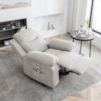 Fauteuil inclinable électrique en velours beige/bleu/gris clair/camel/gris foncé avec fonctions chauffante et massage - Usage unique