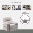 Fauteuil inclinable électrique en velours beige/bleu/gris clair/camel/gris foncé avec fonctions chauffante et massage - Usage unique