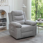 Fauteuil inclinable électrique en velours beige/bleu/gris clair/camel/gris foncé avec fonctions chauffante et massage - Usage unique