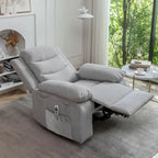 Fauteuil inclinable électrique en velours beige/bleu/gris clair/camel/gris foncé avec fonctions chauffante et massage - Usage unique