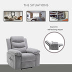 Fauteuil inclinable électrique en velours beige/bleu/gris clair/camel/gris foncé avec fonctions chauffante et massage - Usage unique