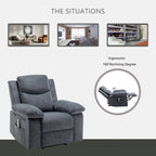 Fauteuil inclinable électrique en velours beige/bleu/gris clair/camel/gris foncé avec fonctions chauffante et massage - Usage unique
