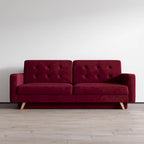 Canapé-lit futon moderne Queen avec rangement - Vert / Bleu marine / Gris / Orange / Bleu / Jaune / Vert foncé / Marron / Bordeaux - Convient pour 3 personnes