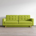 Canapé-lit futon moderne Queen avec rangement - Vert / Bleu marine / Gris / Orange / Bleu / Jaune / Vert foncé / Marron / Bordeaux - Convient pour 3 personnes