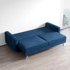 Canapé-lit futon moderne Queen avec rangement - Vert / Bleu marine / Gris / Orange / Bleu / Jaune / Vert foncé / Marron / Bordeaux - Convient pour 3 personnes