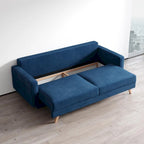 Canapé-lit futon moderne Queen avec rangement - Vert / Bleu marine / Gris / Orange / Bleu / Jaune / Vert foncé / Marron / Bordeaux - Convient pour 3 personnes