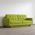 Canapé-lit futon moderne Queen avec rangement - Vert / Bleu marine / Gris / Orange / Bleu / Jaune / Vert foncé / Marron / Bordeaux - Convient pour 3 personnes