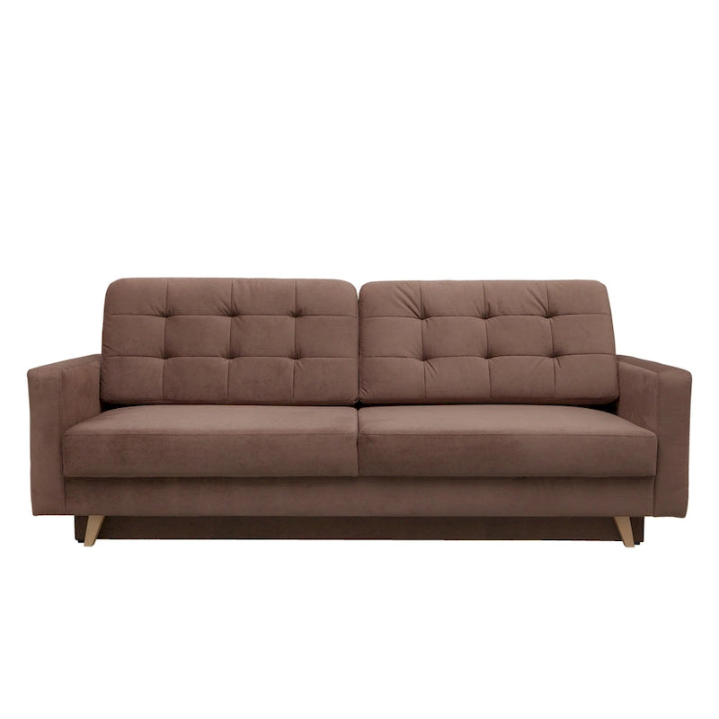Canapé-lit futon moderne Queen avec rangement - Vert / Bleu marine / Gris / Orange / Bleu / Jaune / Vert foncé / Marron / Bordeaux - Convient pour 3 personnes