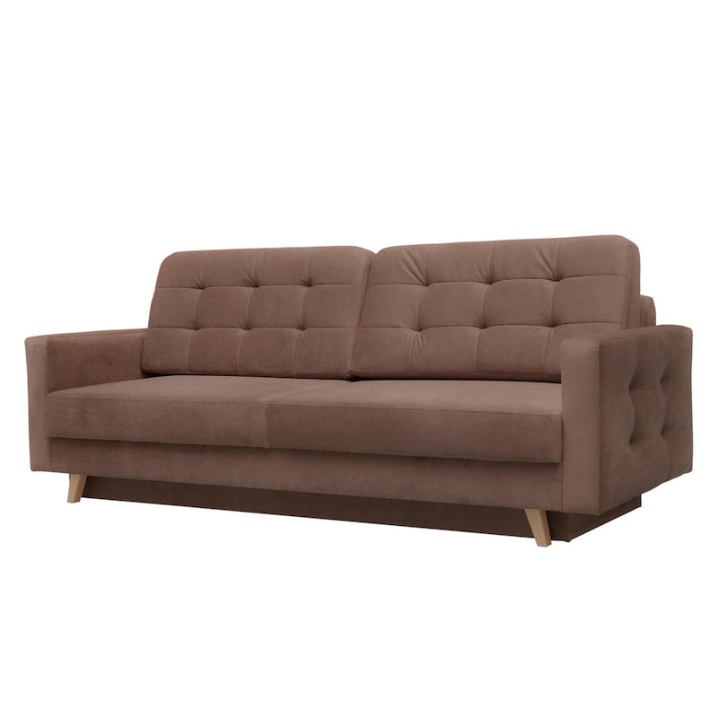 Canapé-lit futon moderne Queen avec rangement - Vert / Bleu marine / Gris / Orange / Bleu / Jaune / Vert foncé / Marron / Bordeaux - Convient pour 3 personnes