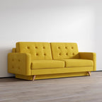 Canapé-lit futon moderne Queen avec rangement - Vert / Bleu marine / Gris / Orange / Bleu / Jaune / Vert foncé / Marron / Bordeaux - Convient pour 3 personnes