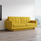 Canapé-lit futon moderne Queen avec rangement - Vert / Bleu marine / Gris / Orange / Bleu / Jaune / Vert foncé / Marron / Bordeaux - Convient pour 3 personnes