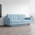 Canapé-lit futon moderne Queen avec rangement - Vert / Bleu marine / Gris / Orange / Bleu / Jaune / Vert foncé / Marron / Bordeaux - Convient pour 3 personnes