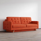 Canapé-lit futon moderne Queen avec rangement - Vert / Bleu marine / Gris / Orange / Bleu / Jaune / Vert foncé / Marron / Bordeaux - Convient pour 3 personnes