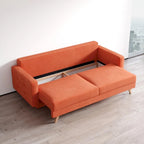 Canapé-lit futon moderne Queen avec rangement - Vert / Bleu marine / Gris / Orange / Bleu / Jaune / Vert foncé / Marron / Bordeaux - Convient pour 3 personnes