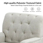 Fauteuil d'appoint classique capitonné avec cloutage et accoudoirs, disponible en ivoire/bleu marine/bleu/anthracite/avoine/beige/étain/rouille/gris/noir - Usage unique