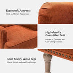Fauteuil d'appoint classique capitonné avec cloutage et accoudoirs, disponible en ivoire/bleu marine/bleu/anthracite/avoine/beige/étain/rouille/gris/noir - Usage unique