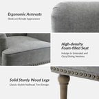 Fauteuil d'appoint classique capitonné avec cloutage et accoudoirs, disponible en ivoire/bleu marine/bleu/anthracite/avoine/beige/étain/rouille/gris/noir - Usage unique