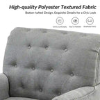 Fauteuil d'appoint classique capitonné avec cloutage et accoudoirs, disponible en ivoire/bleu marine/bleu/anthracite/avoine/beige/étain/rouille/gris/noir - Usage unique