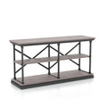 Table console de transition à 2 étagères Gris antique / Chêne foncé / Blanc antique / Bleu antique - Usage unique