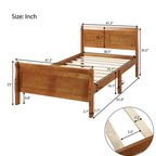 Lit plateforme double en bois, style traîneau, avec tête et pied de lit, blanc/chêne/expresso - Usage unique