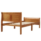 Lit plateforme double en bois, style traîneau, avec tête et pied de lit, blanc/chêne/expresso - Usage unique