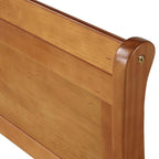 Lit plateforme double en bois, style traîneau, avec tête et pied de lit, blanc/chêne/expresso - Usage unique
