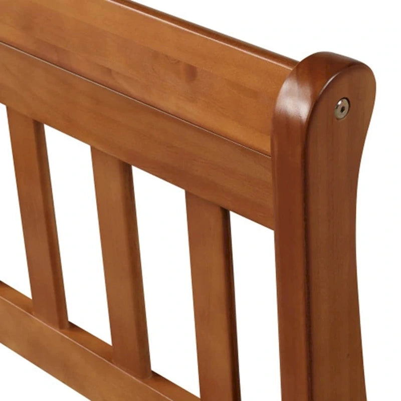 Lit plateforme double en bois, style traîneau, avec tête et pied de lit, blanc/chêne/expresso - Usage unique