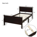 Lit plateforme double en bois, style traîneau, avec tête et pied de lit, blanc/chêne/expresso - Usage unique