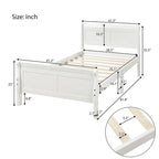 Lit plateforme double en bois, style traîneau, avec tête et pied de lit, blanc/chêne/expresso - Usage unique