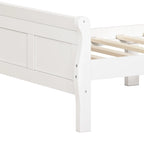 Lit plateforme double en bois, style traîneau, avec tête et pied de lit, blanc/chêne/expresso - Usage unique