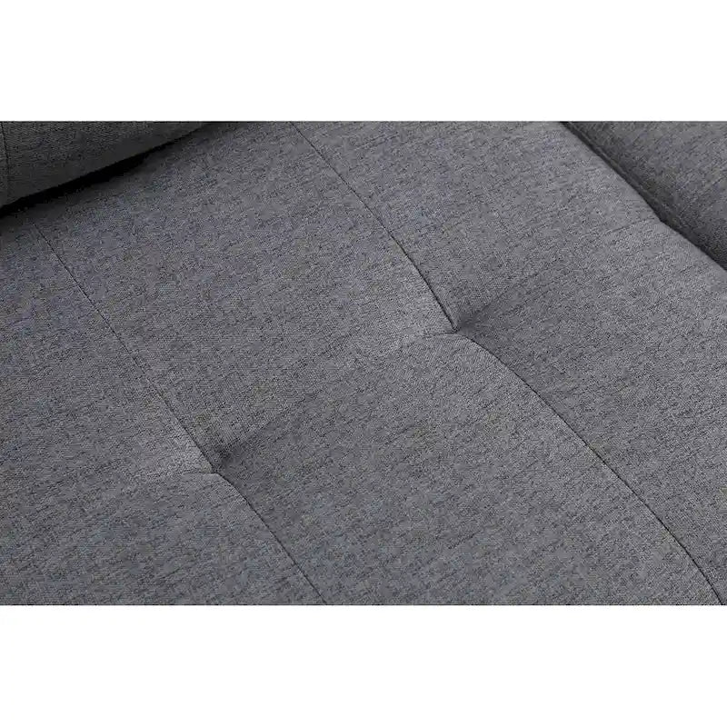 Canapé sectionnel en tissu polyester gris/noir avec méridienne interchangeable et porte-gobelets - 3 places et plus