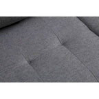 Canapé sectionnel en tissu polyester gris/noir avec méridienne interchangeable et porte-gobelets - 3 places et plus