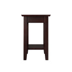 Table d'appoint en bois massif de style Mission Noyer/Espresso/Blanc/Gris avec station de recharge USB - Usage unique