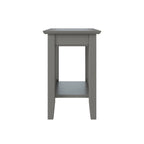 Table d'appoint en bois massif de style Mission Noyer/Espresso/Blanc/Gris avec station de recharge USB - Usage unique