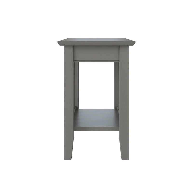Table d'appoint en bois massif de style Mission Noyer/Espresso/Blanc/Gris avec station de recharge USB - Usage unique
