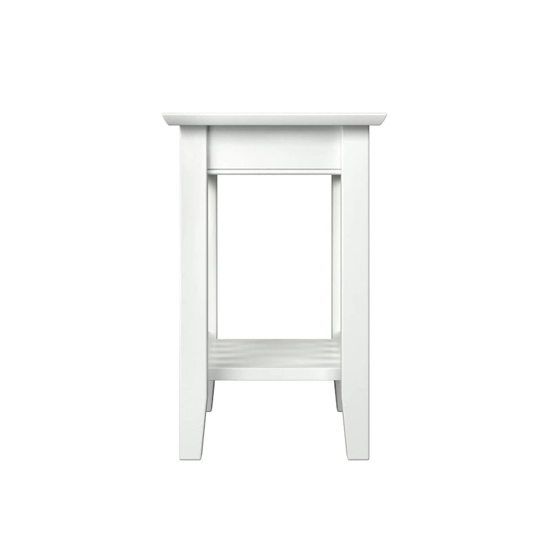 Table d'appoint en bois massif de style Mission Noyer/Espresso/Blanc/Gris avec station de recharge USB - Usage unique