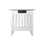 Table d'appoint en bois massif de style Mission Noyer/Espresso/Blanc/Gris avec station de recharge USB - Usage unique