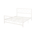 Lit plateforme en fer moderne noir/blanc - Convient pour 2 personnes