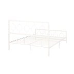 Lit plateforme en fer moderne noir/blanc - Convient pour 2 personnes