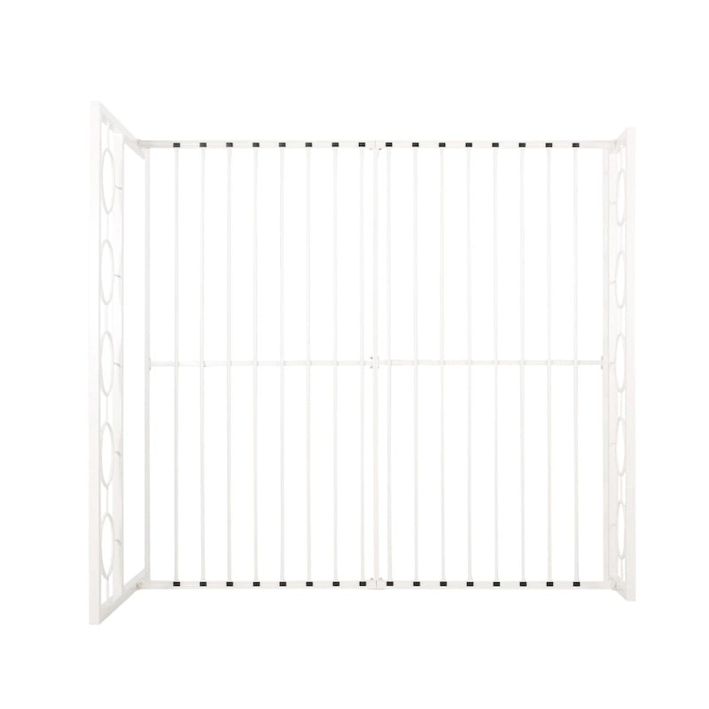 Lit plateforme en fer moderne noir/blanc - Convient pour 2 personnes