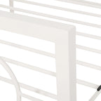 Lit plateforme en fer moderne noir/blanc - Convient pour 2 personnes