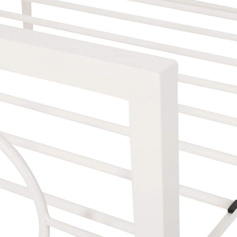 Lit plateforme en fer moderne noir/blanc - Convient pour 2 personnes