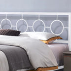 Lit plateforme en fer moderne noir/blanc - Convient pour 2 personnes