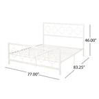 Lit plateforme en fer moderne noir/blanc - Convient pour 2 personnes