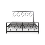 Lit plateforme en fer moderne noir/blanc - Convient pour 2 personnes