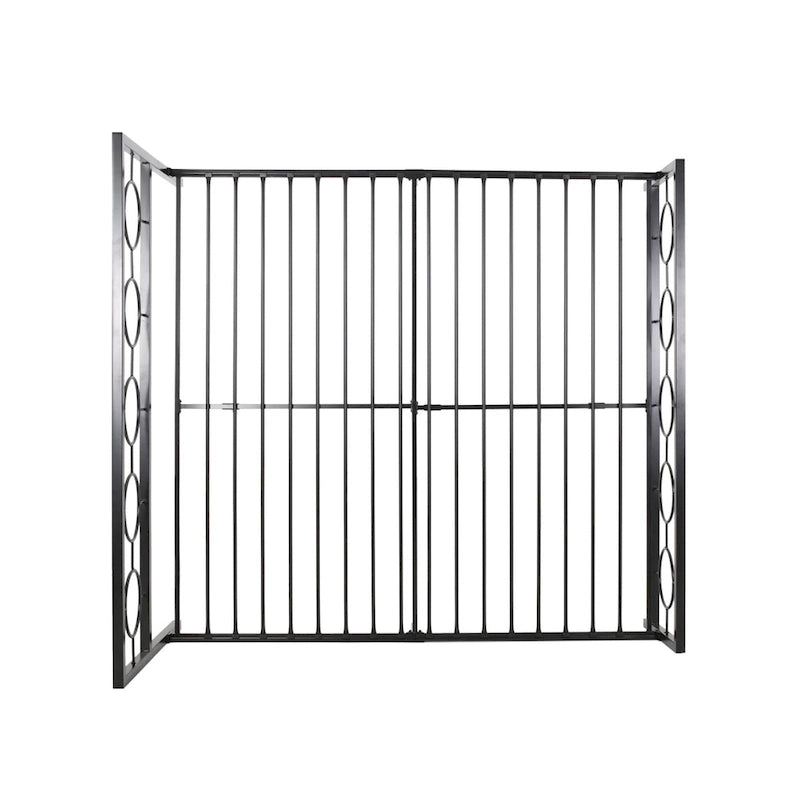 Lit plateforme en fer moderne noir/blanc - Convient pour 2 personnes